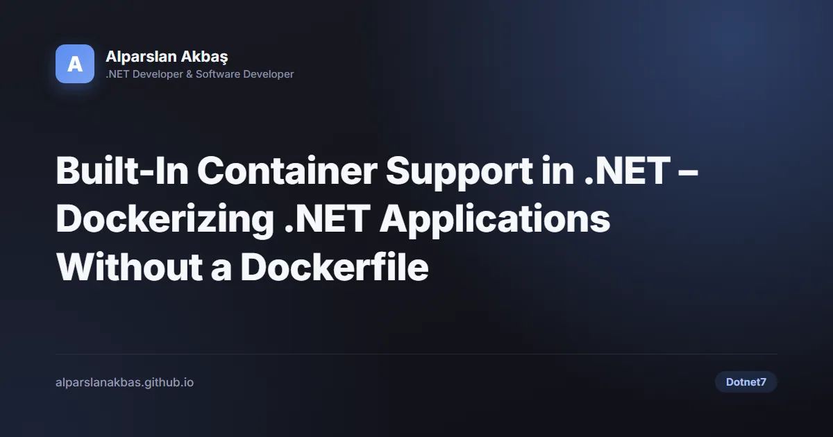 Title card: Built-In Container Support in .NET