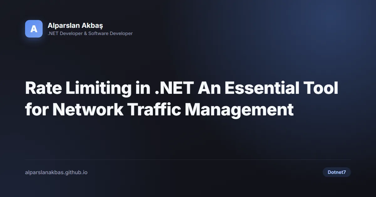 Kapak görseli: .NET'te Rate Limiting