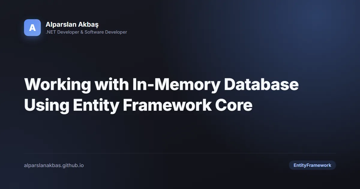 Title card: Working with In-Memory Database Using Entity Framework Core